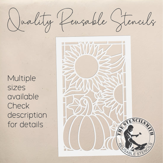 10104 Fall Stained Glass Stencil - The Stencilsmith