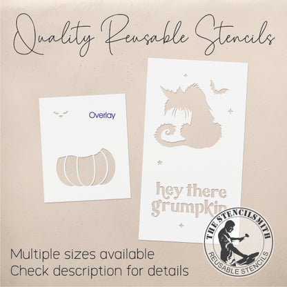 10117 Hey There Grumpkin Cat Stencil - The Stencilsmith