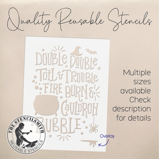 10123 Double Double Toil And Trouble Stencil - The Stencilsmith