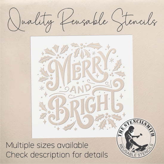 10128 Merry And Bright Stencil - The Stencilsmith