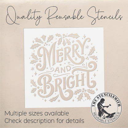 10128 Merry And Bright Stencil - The Stencilsmith