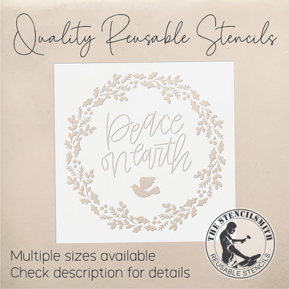 10129 Peace On Earth Wreath Stencil - The Stencilsmith