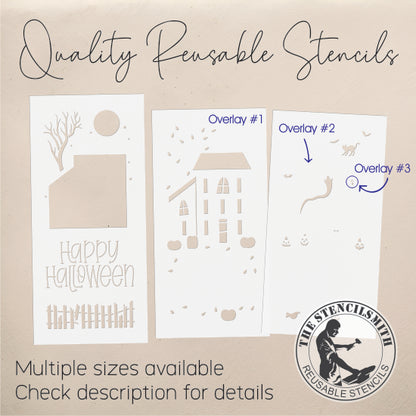 10136 Happy Halloween Saltbox Stencil - The Stencilsmith