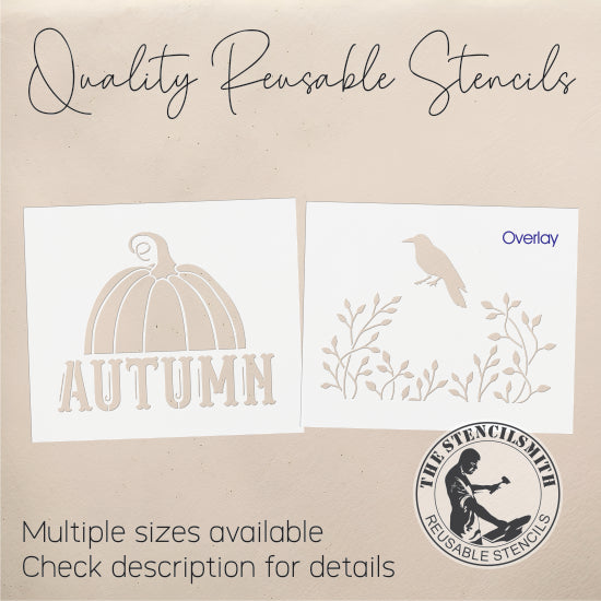 10140 Autumn Pumpkin Crow Stencil - The Stencilsmith