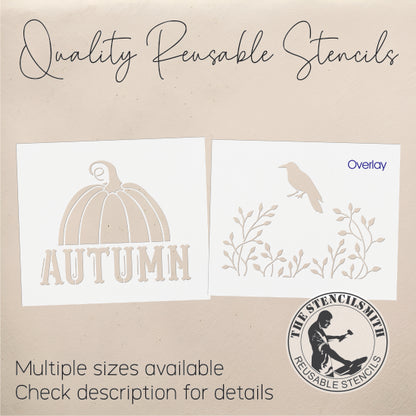 10140 Autumn Pumpkin Crow Stencil - The Stencilsmith