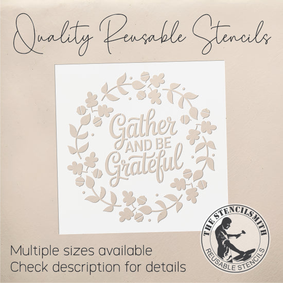10146 Gather And Be Grateful Wreath Stencil - The Stencilsmith