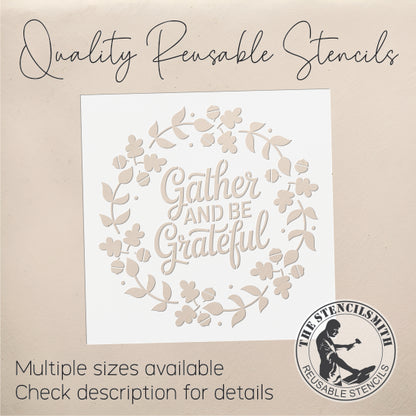 10146 Gather And Be Grateful Wreath Stencil - The Stencilsmith