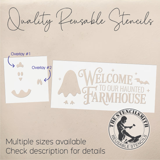 10154 Haunted Farmhouse Ghost Chicken Stencil - The Stencilsmith