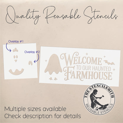 10154 Haunted Farmhouse Ghost Chicken Stencil - The Stencilsmith