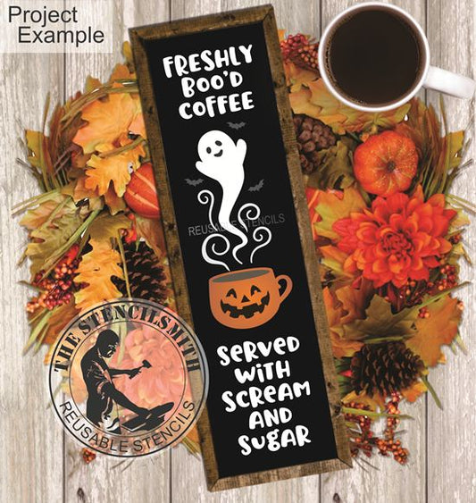 10158 Freshly Boo'd Coffee Ghost Stencil