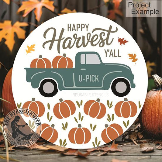 10166 Happy Harvest Y'all Truck Stencil