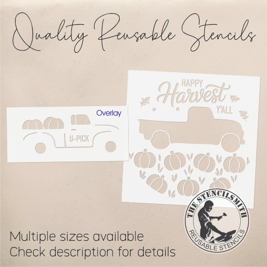 10166 Happy Harvest Y'all Truck Stencil - The Stencilsmith