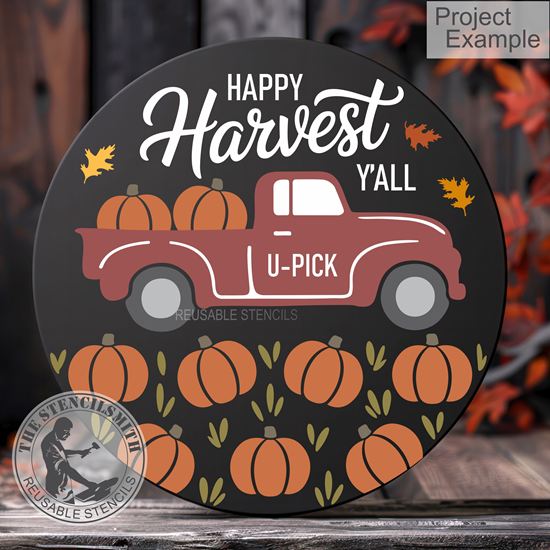 10166 Happy Harvest Y'all Truck Stencil