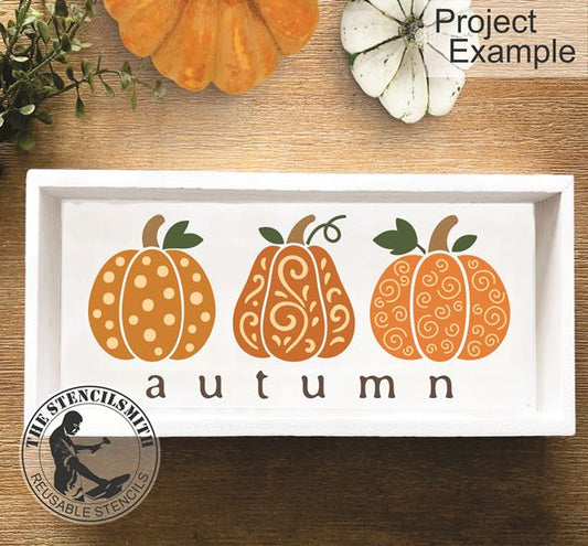 10167 Autumn Decorative Pumpkins Stencil