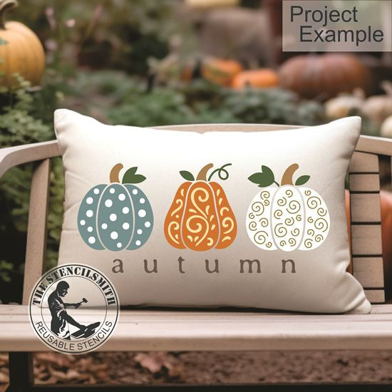 10167 Autumn Decorative Pumpkins Stencil - The Stencilsmith