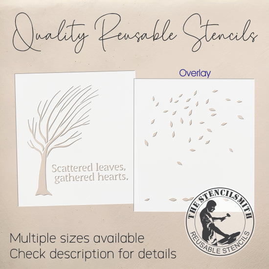 10170 Scattered Leaves Gathered Hearts Stencil - The Stencilsmith