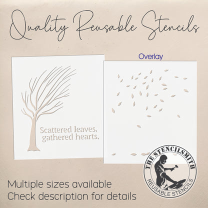 10170 Scattered Leaves Gathered Hearts Stencil - The Stencilsmith