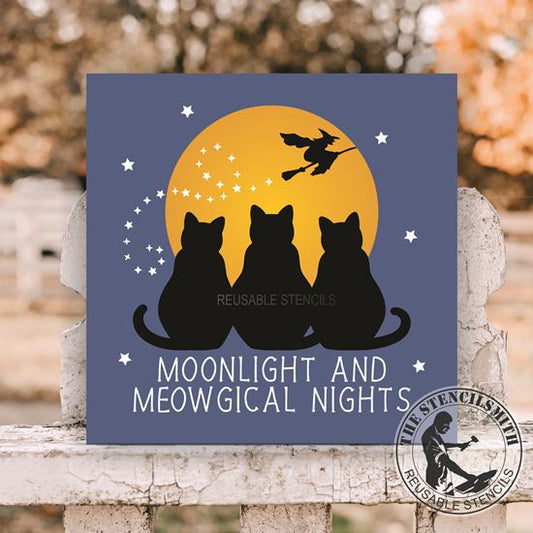 10176 Moonlight and Meowgical Nights Stencil