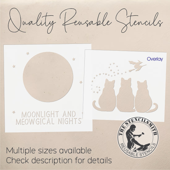 10176 Moonlight and Meowgical Nights Stencil - The Stencilsmith