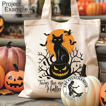 10181 'Twas The Night Before Halloween Stencil - The Stencilsmith