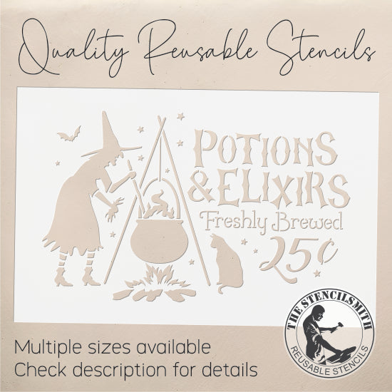 10192 Potions And Elixirs Witch Stencil - The Stencilsmith