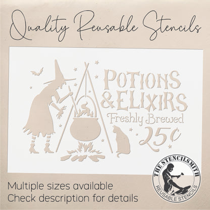 10192 Potions And Elixirs Witch Stencil - The Stencilsmith