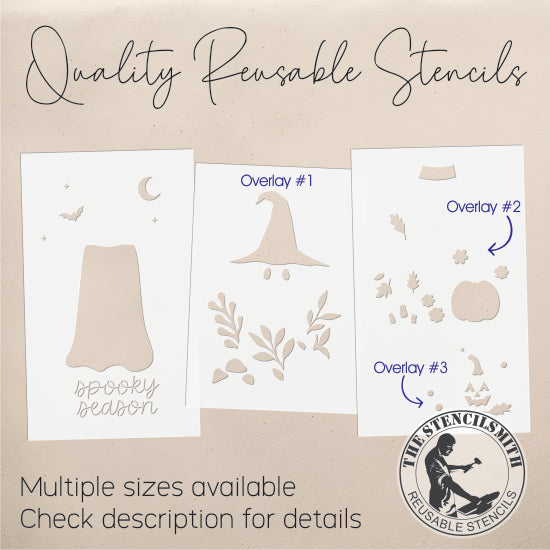 10193 Spooky Season Floral Ghost Stencil - The Stencilsmith