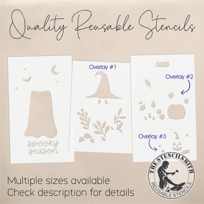 10193 Spooky Season Floral Ghost Stencil - The Stencilsmith
