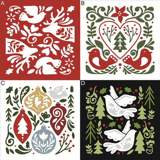 10206 Nordic Christmas Decorative Stencils