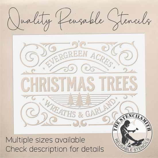 10209 Evergreen Aces Christmas Trees Stencil - The Stencilsmith