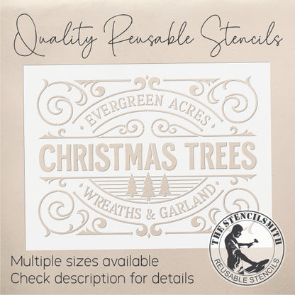 10209 Evergreen Aces Christmas Trees Stencil - The Stencilsmith