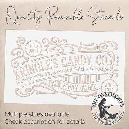 10210 Kringle's Candy Co. Stencil - The Stencilsmith