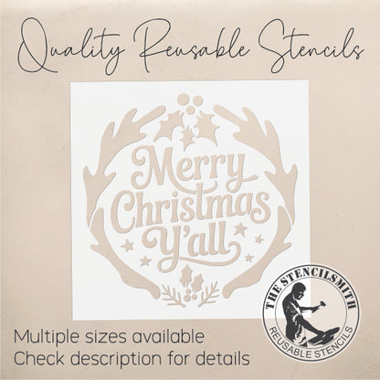 10219 Merry Christmas Y'all Stencil - The Stencilsmith