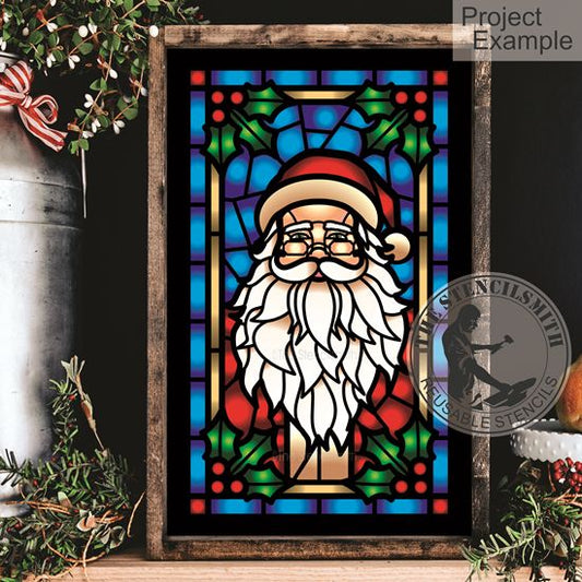 10228 Santa Stained Glass Stencil