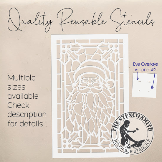 10228 Santa Stained Glass Stencil - The Stencilsmith