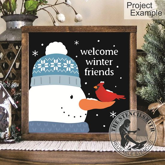 10240 Welcome Winter Friends Stencil