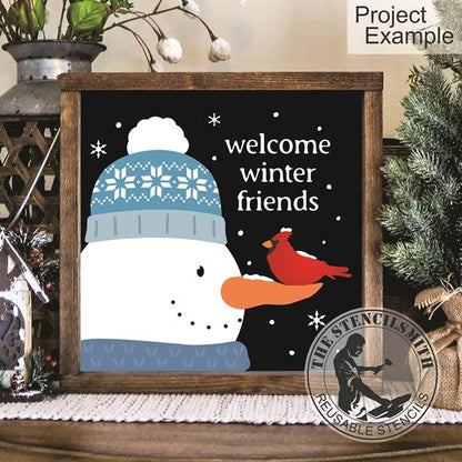 10240 Welcome Winter Friends Stencil