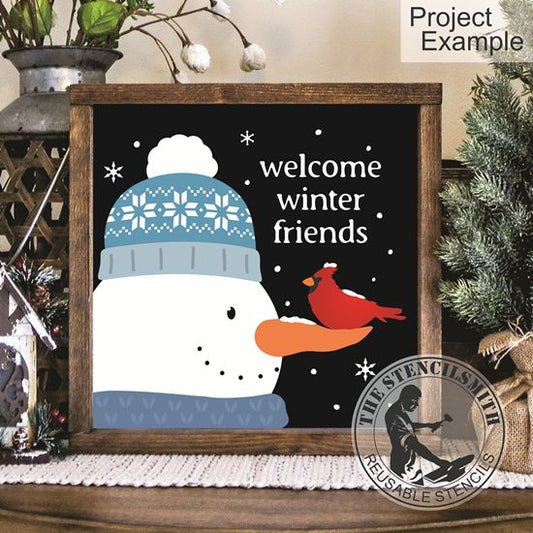10240 Welcome Winter Friends Stencil