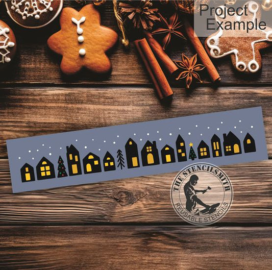 10242 Tiny Christmas Village Stencil