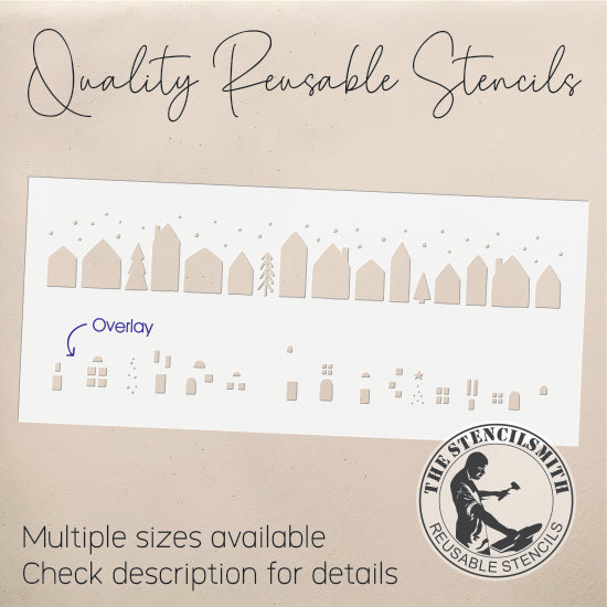 10242 Tiny Christmas Village Stencil - The Stencilsmith