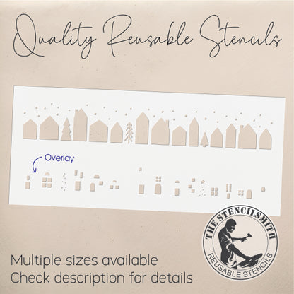 10242 Tiny Christmas Village Stencil - The Stencilsmith