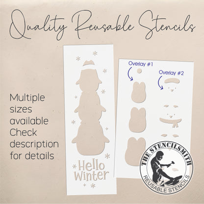 10245 Hello Winter Penguin Stencil - The Stencilsmith
