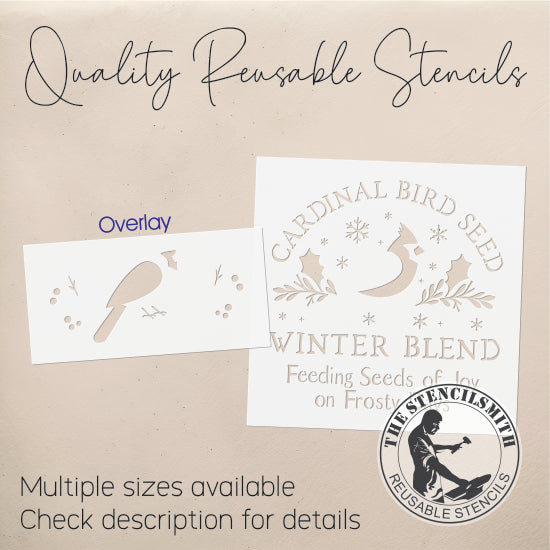10247 Cardinal Bird Seed Stencil - The Stencilsmith