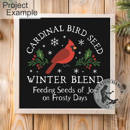 10247 Cardinal Bird Seed Stencil