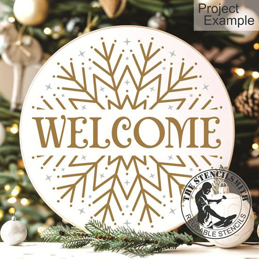 10252 Welcome Snowflake Stencil