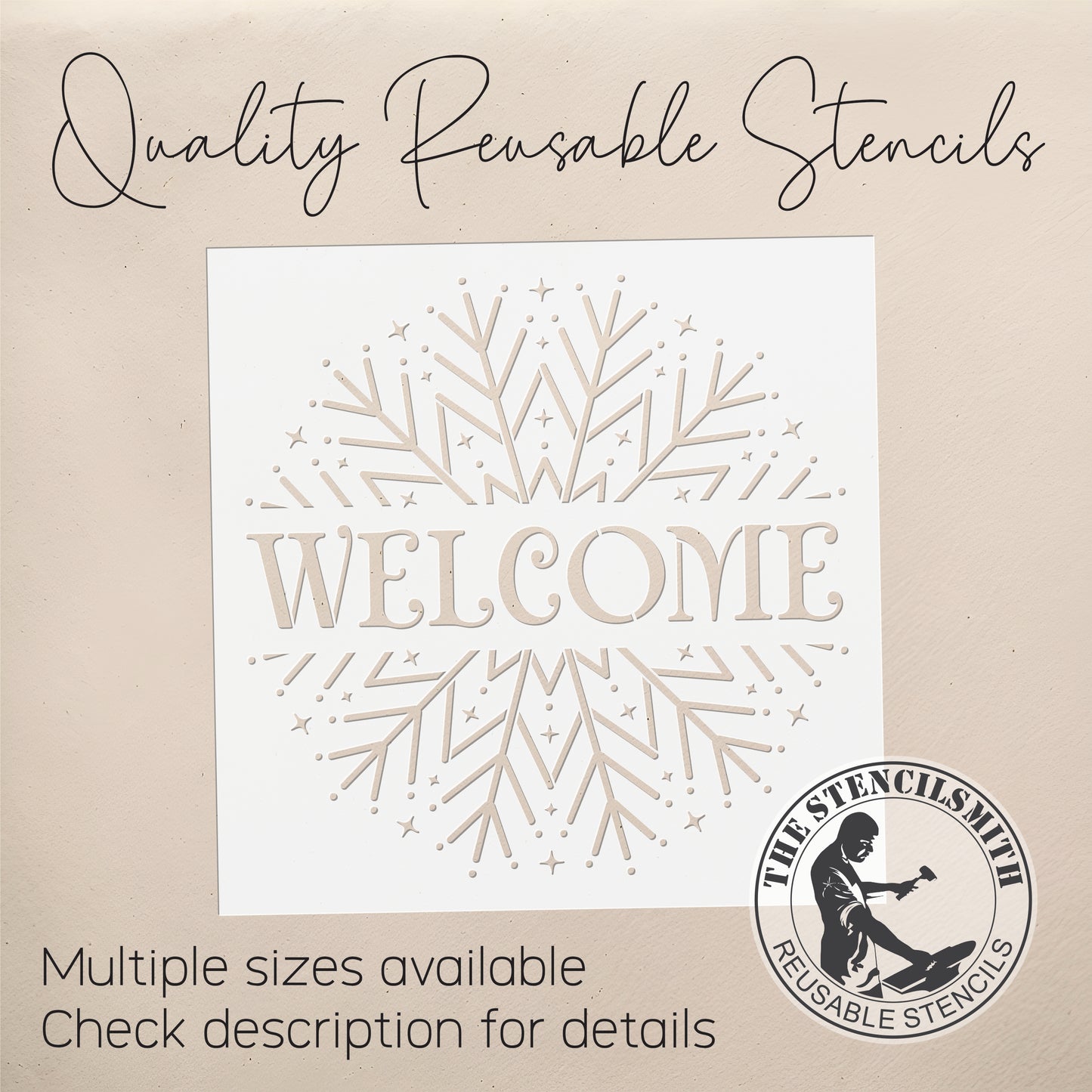 10252 Welcome Snowflake Stencil - The Stencilsmith