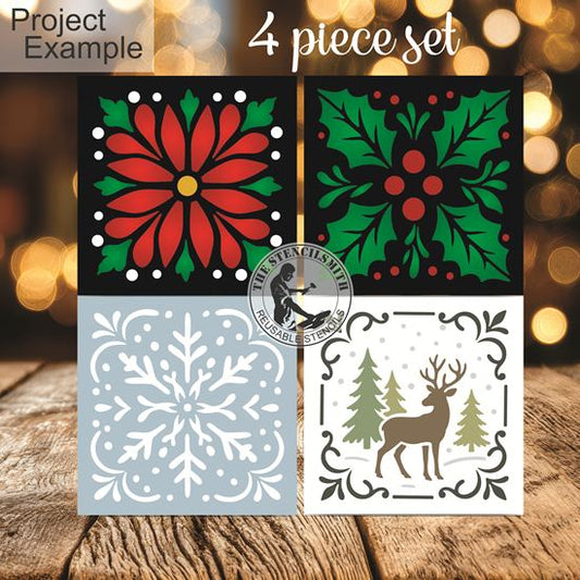 10159 Winter Micro Mini Block 4pc Stencil Set