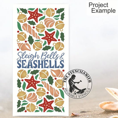 10262 Sleigh Bells & Seashells Stencil