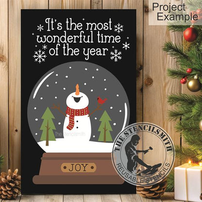 10271 It's The Most Wonderful Time Snow Globe Stencil