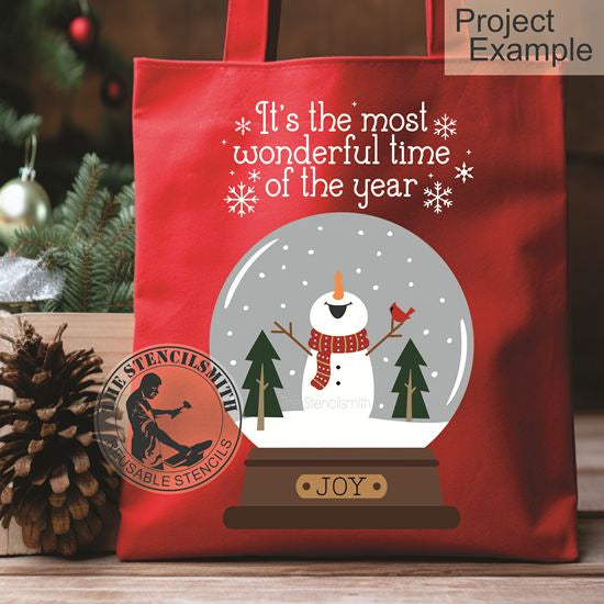 10271 It's The Most Wonderful Time Snow Globe Stencil